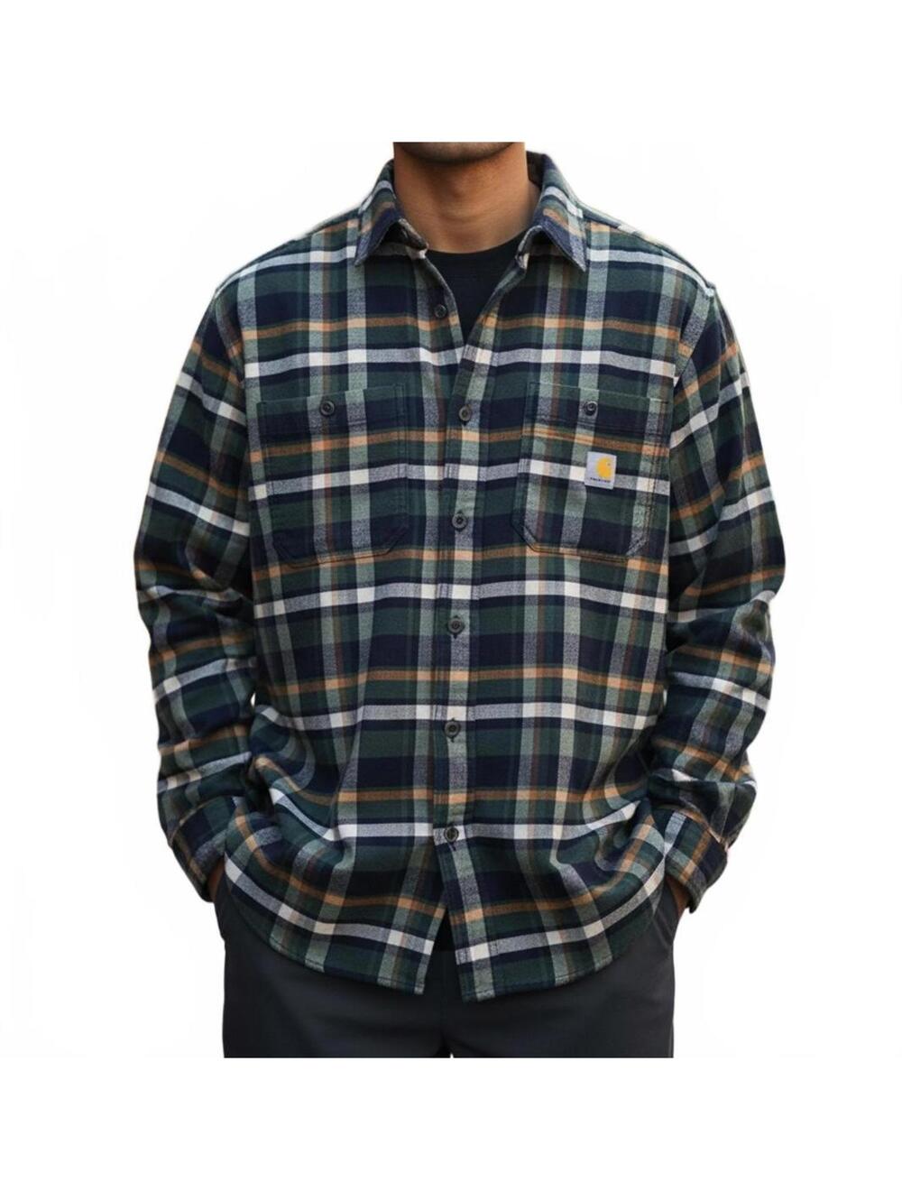 Carhartt Men's Long Sleeve Plaid Flannel Shirt Size Medium